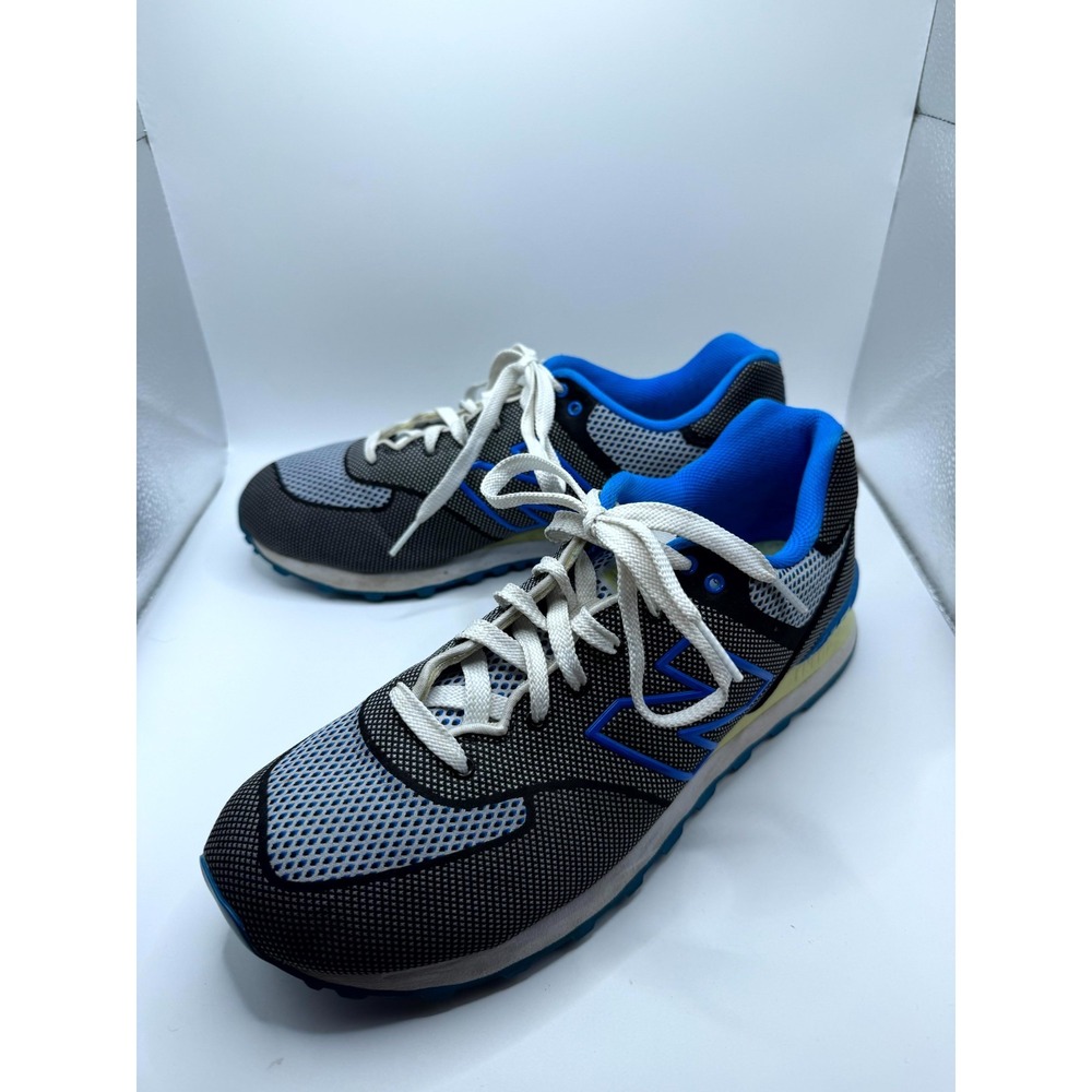 New Balance 574 ML574ALE Mens 9.5 D Sneaker Black Blue Low Top Lace Up Shoes